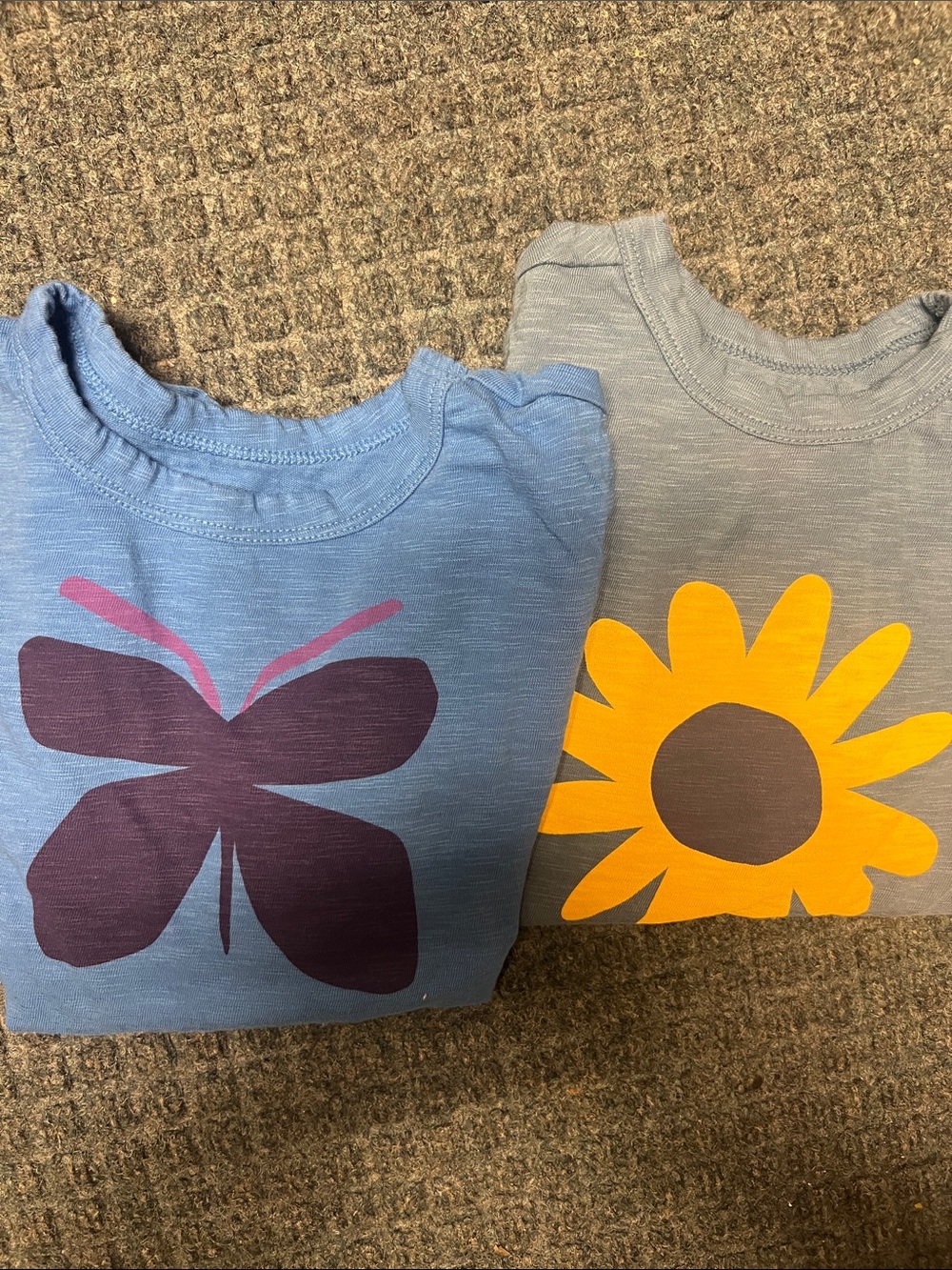 Primary Blue Butterfly & Sunflower Long Sleeve Tees